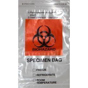 Specimen Bag 6"x9" (1,000 per Case) Biohazard Bag with Extra Pocket